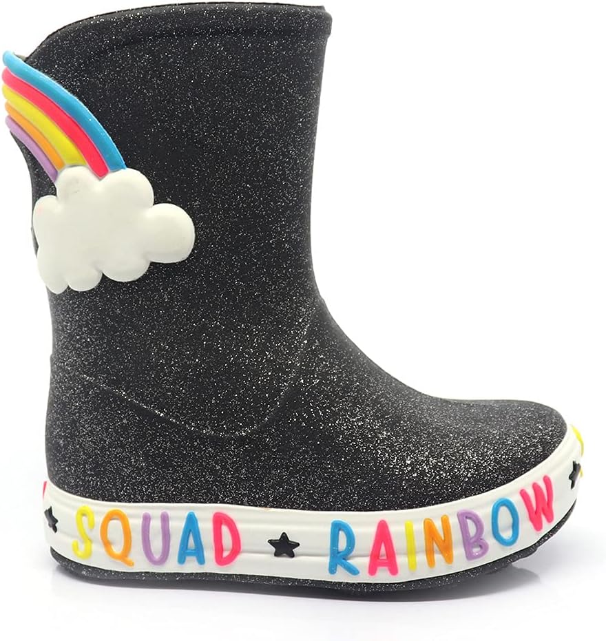 Galocha Plugt Nuvem Arco Iris Gliter Preto 93.037