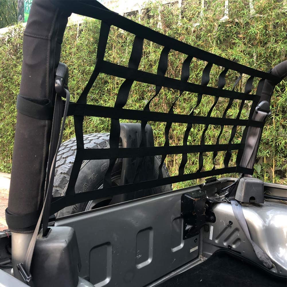 Barre Trasversali Tetto Amaca per Rete Portaoggetti Portabagagli per Bagagliaio Posteriore per Tetto Auto Carico per Wrangler Rete per Auto Universale per Carichi Pesanti Portapacchi