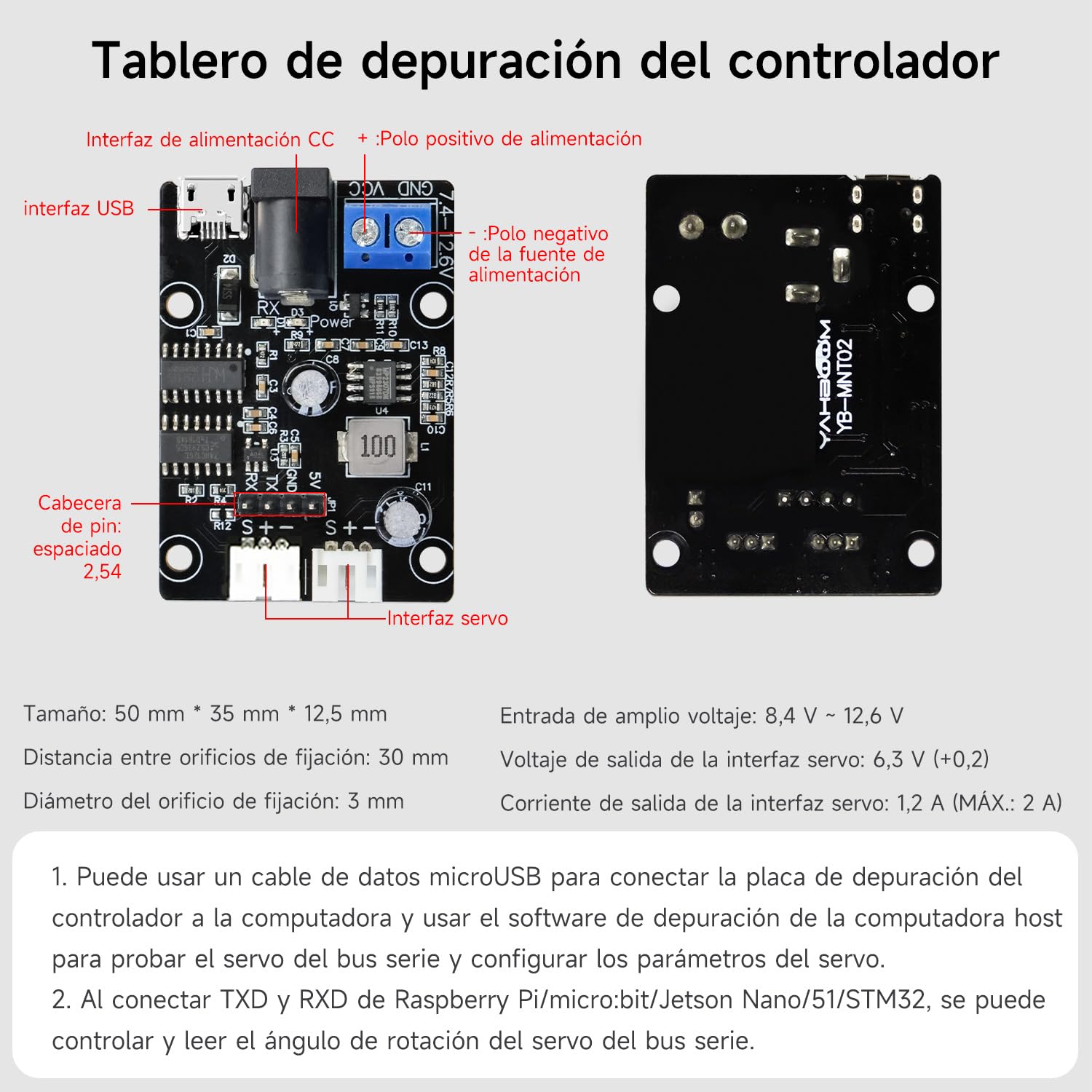 Yahboom 35KG Servo Metal Gear Digital Servo*4+ Drive Debugging Board Full Metal Shell 270°High Torque Servo, with for Remote Control Robots, Car Crawler Robots