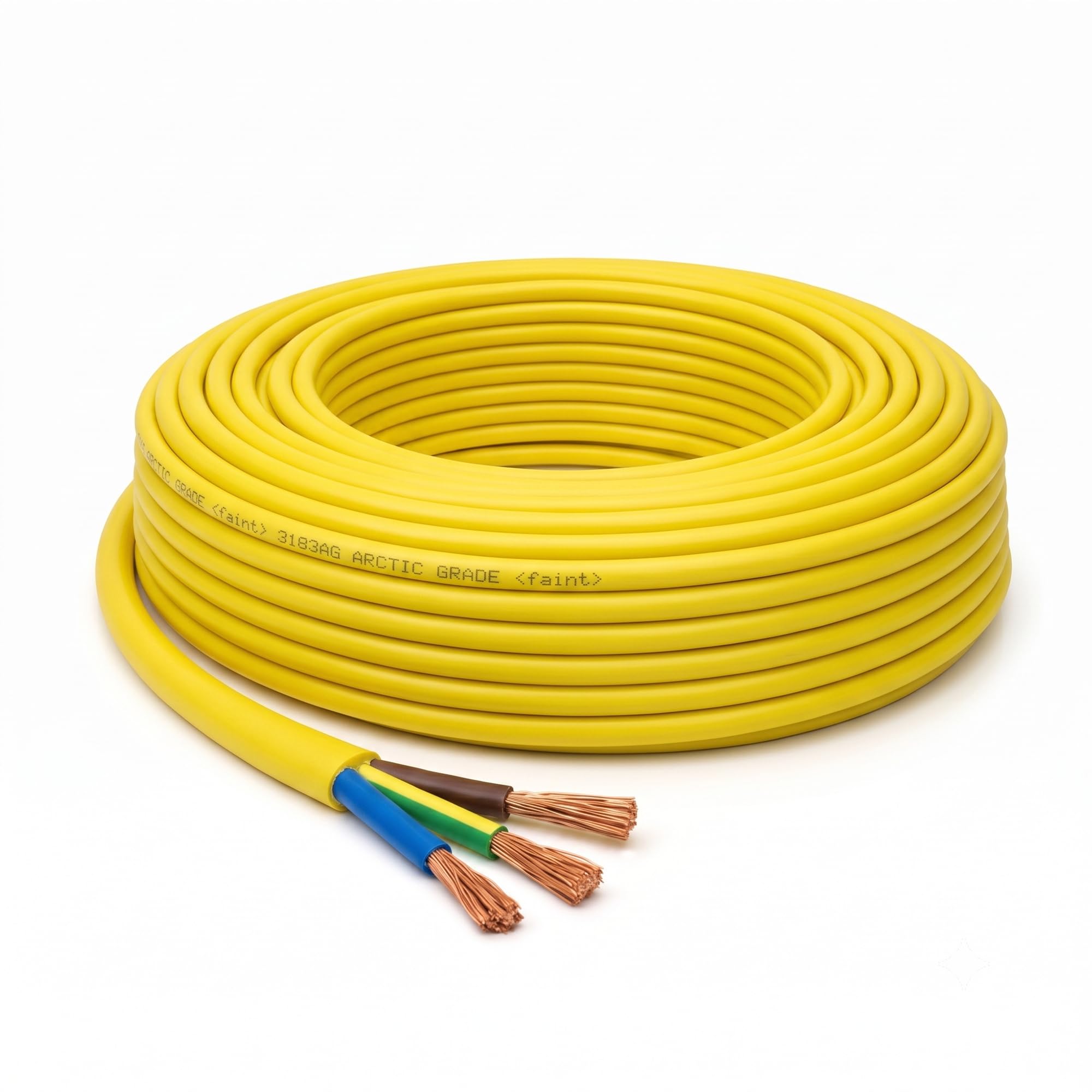 LampStation Arctic Grade Cable 2.5mm 3 Core Yellow 110V Site Hook Up 2m