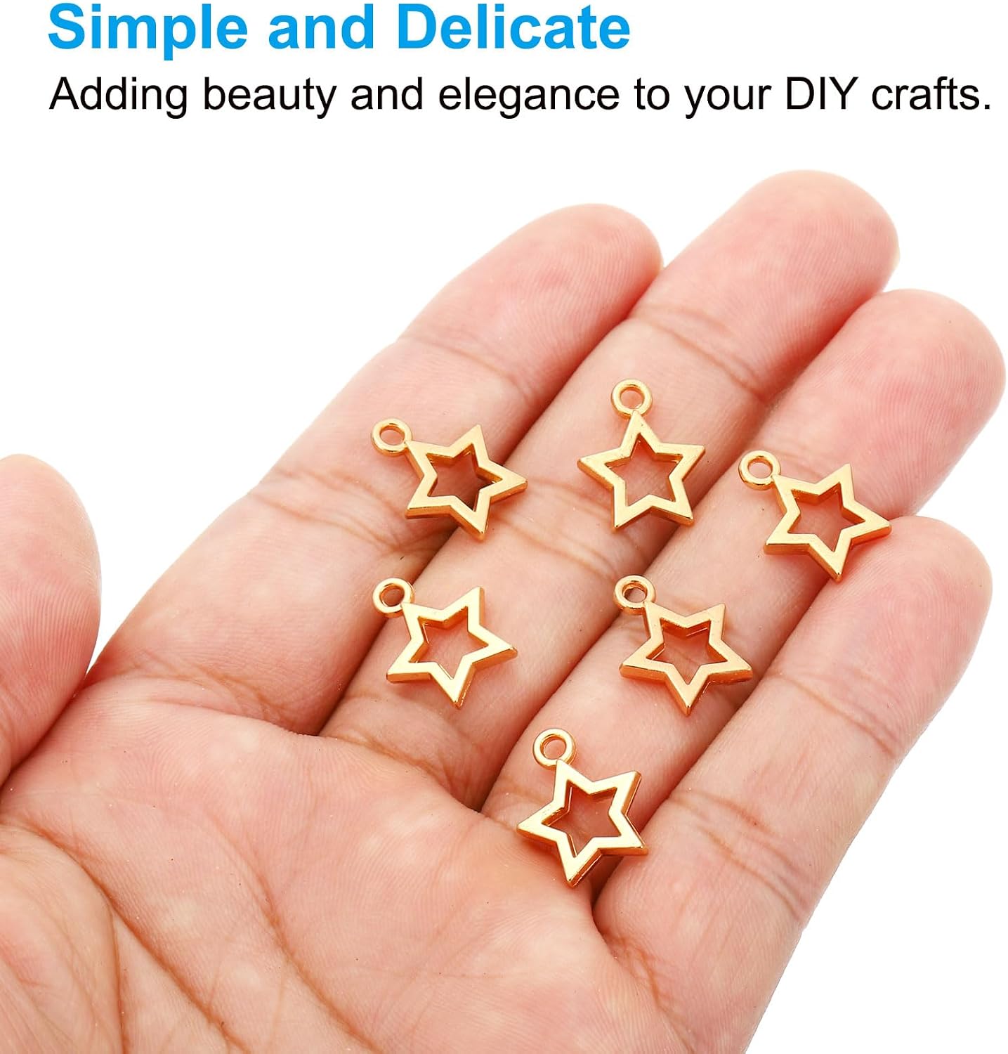 PATIKIL Star Pendant Charm, Metal Mini Star Shape Charm for Woman Necklace Earring Bracelet Jewelry Making and DIY Crafts image 5
