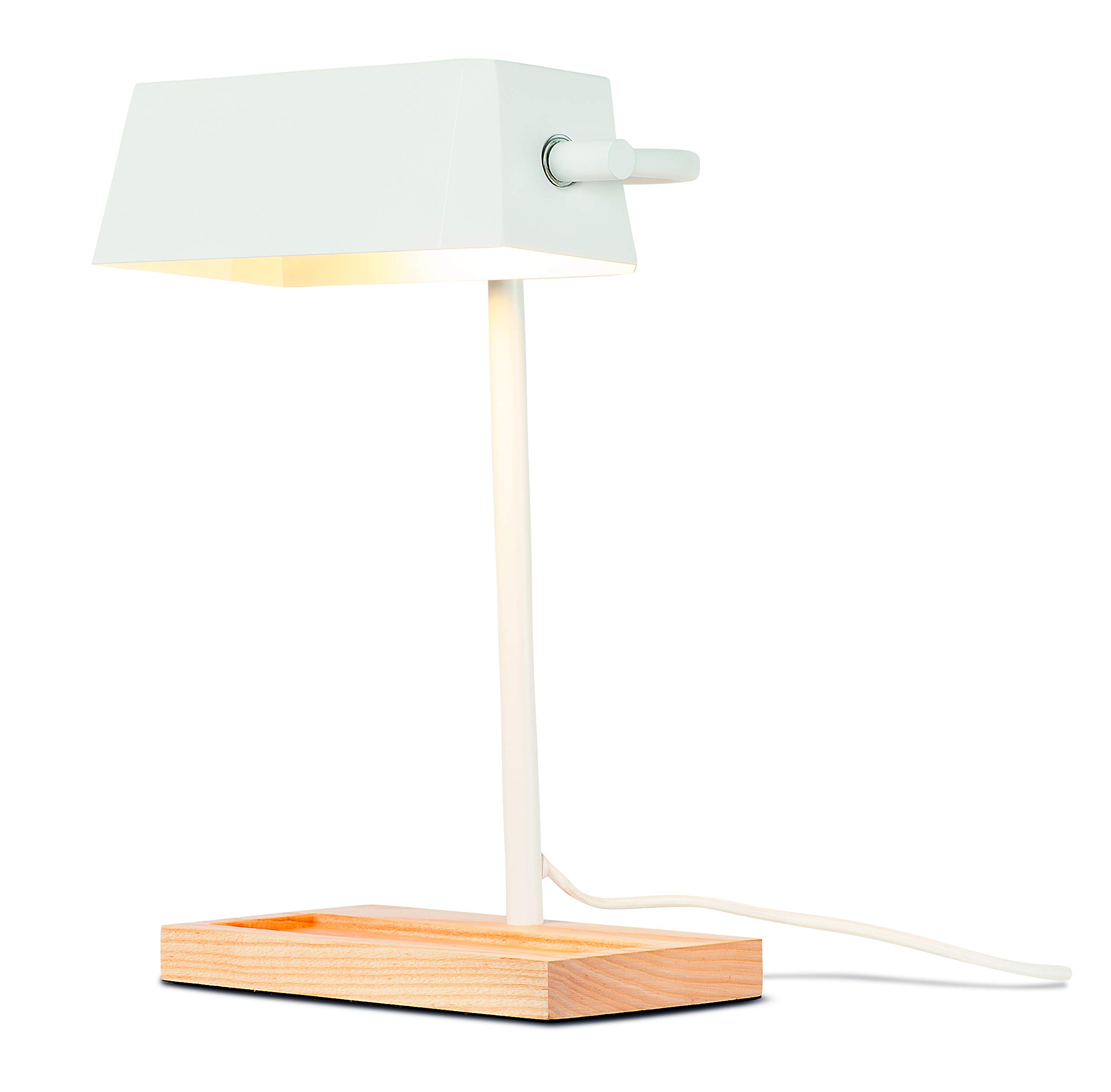 It's about RoMi CAMBRIDGE Iron Table Lamp with Wooden Base, Desk Lamp with Shelf, E27