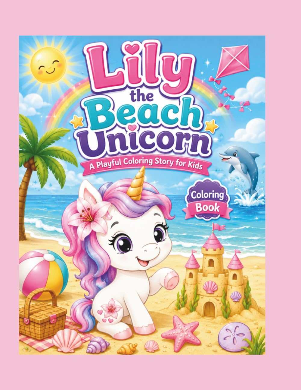 Lily the Beach Unicorn: A Playful Coloring Story for Kids
