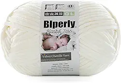 1 pacote de fio de cobertor macio de chenille para bebês - #6 fio grosso super volumoso de textura torcida para tricô, amigurumi e decoração de casa (200 ml, 140 m cada) (branco leitoso)