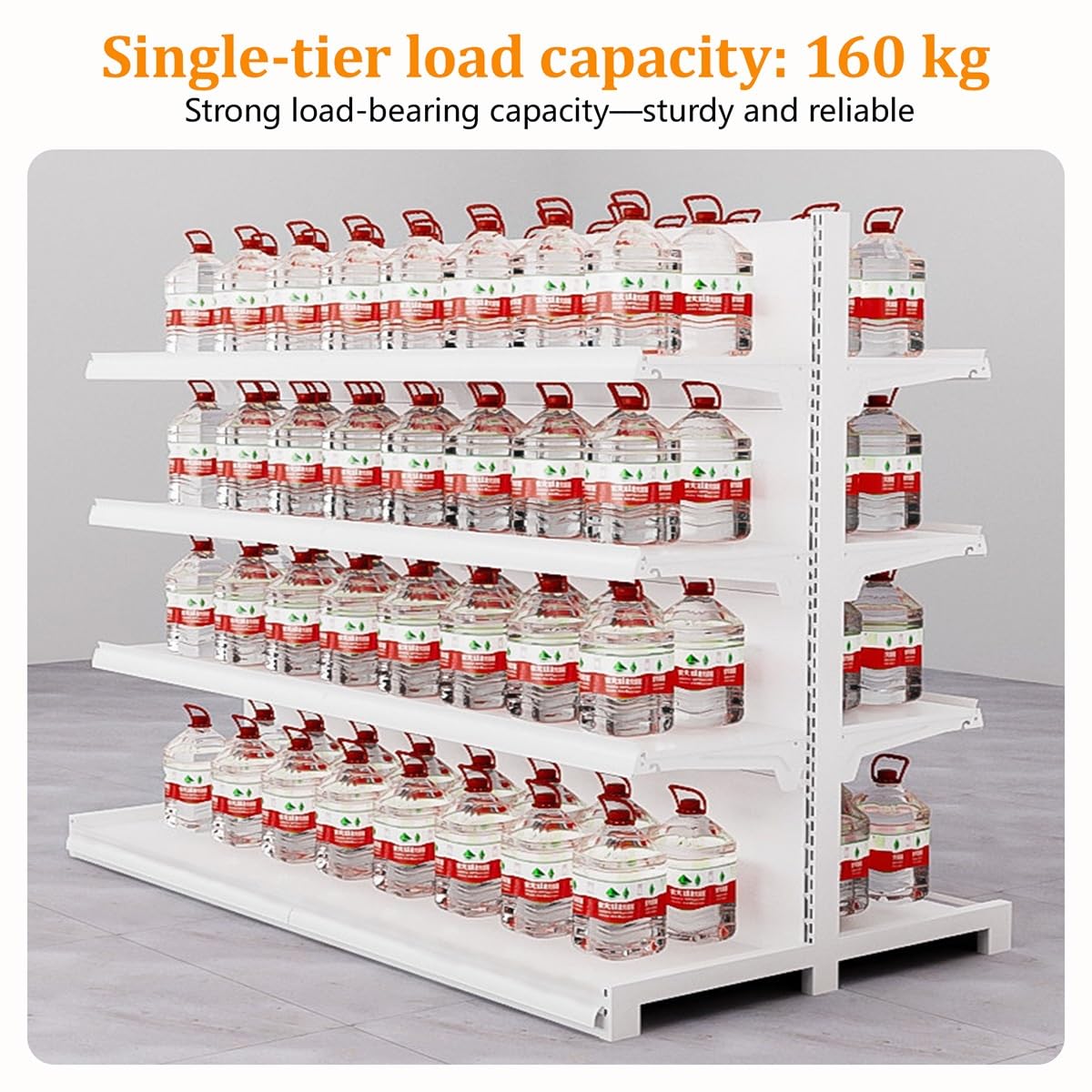 Étagère gondole double face pour supermarché, rayonnage magasin 4 ou 5 niveaux, présentoir métallique réglable, étagère commerce robuste pour épicerie et pharmacie(A-123*135cm/48.4*53.1in)