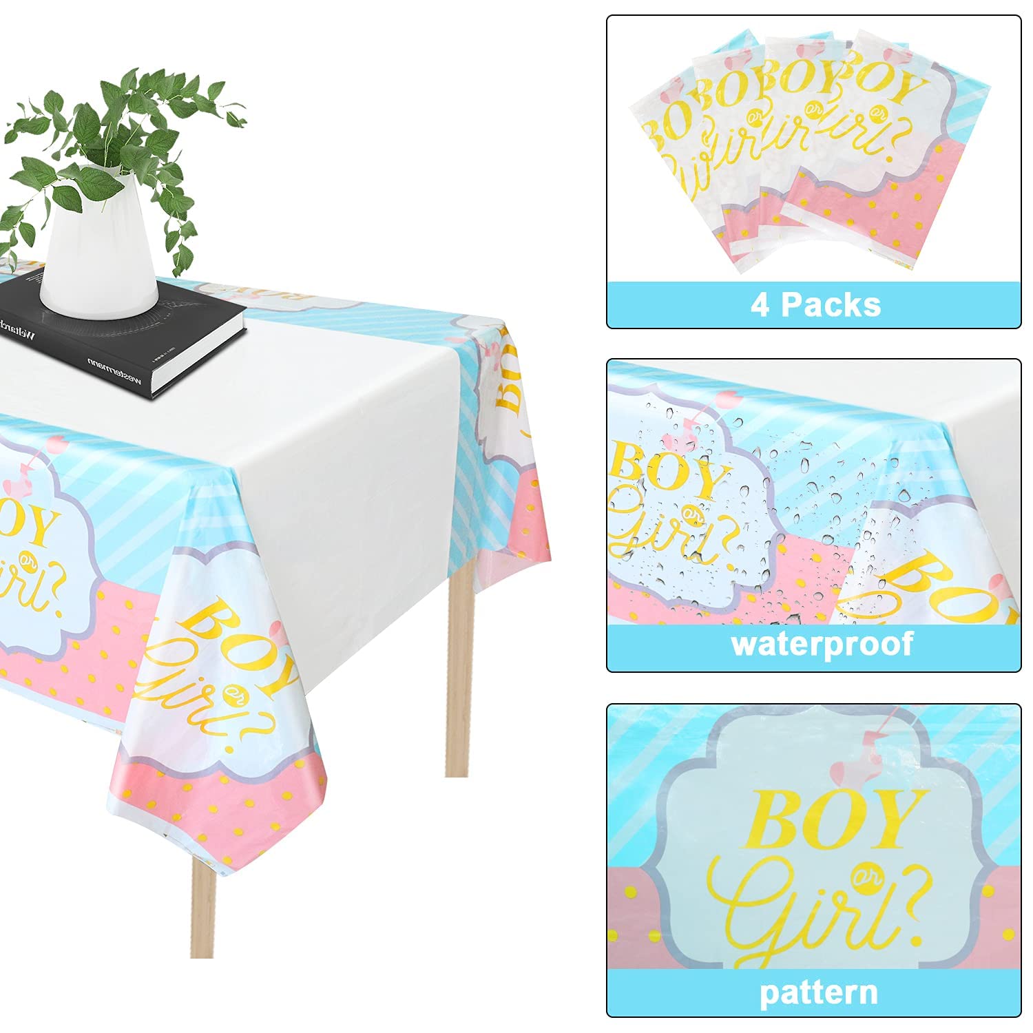 GRESATEK Nappe de cowgirl, nappe de révélation du sexe rose, nappe de table d'anniversaire jetable en plastique pour fête prénatale, fournitures de fête à thème, 137 x 274 cm GRESATEK Nappe de cowgirl, nappe de révélation du sexe rose, nappe de table d'anniversaire jetable en plastique pour fête prénatale, fournitures de fête à thème, 137 x 274 cm