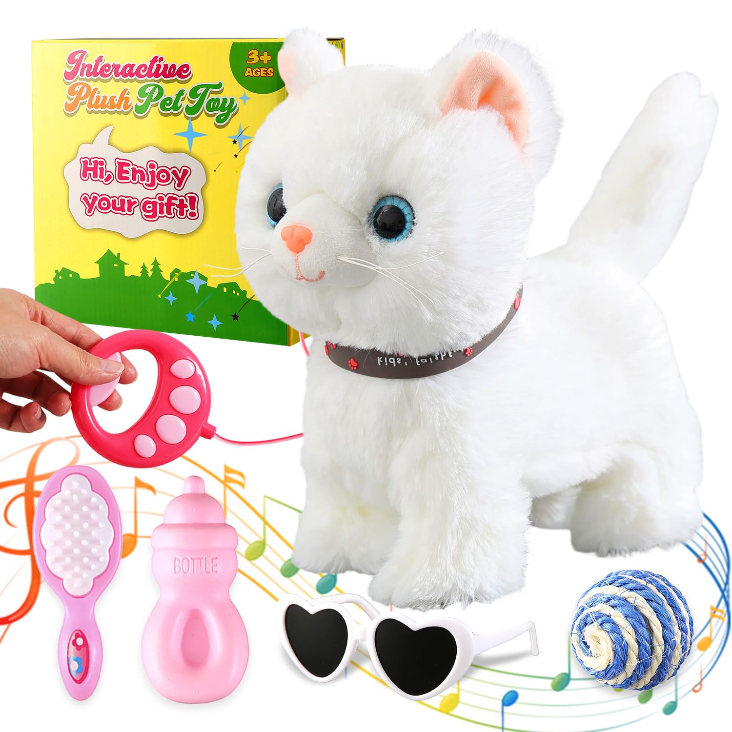 Hojalis Jouet électronique En Peluche, Anial Chat électronique
