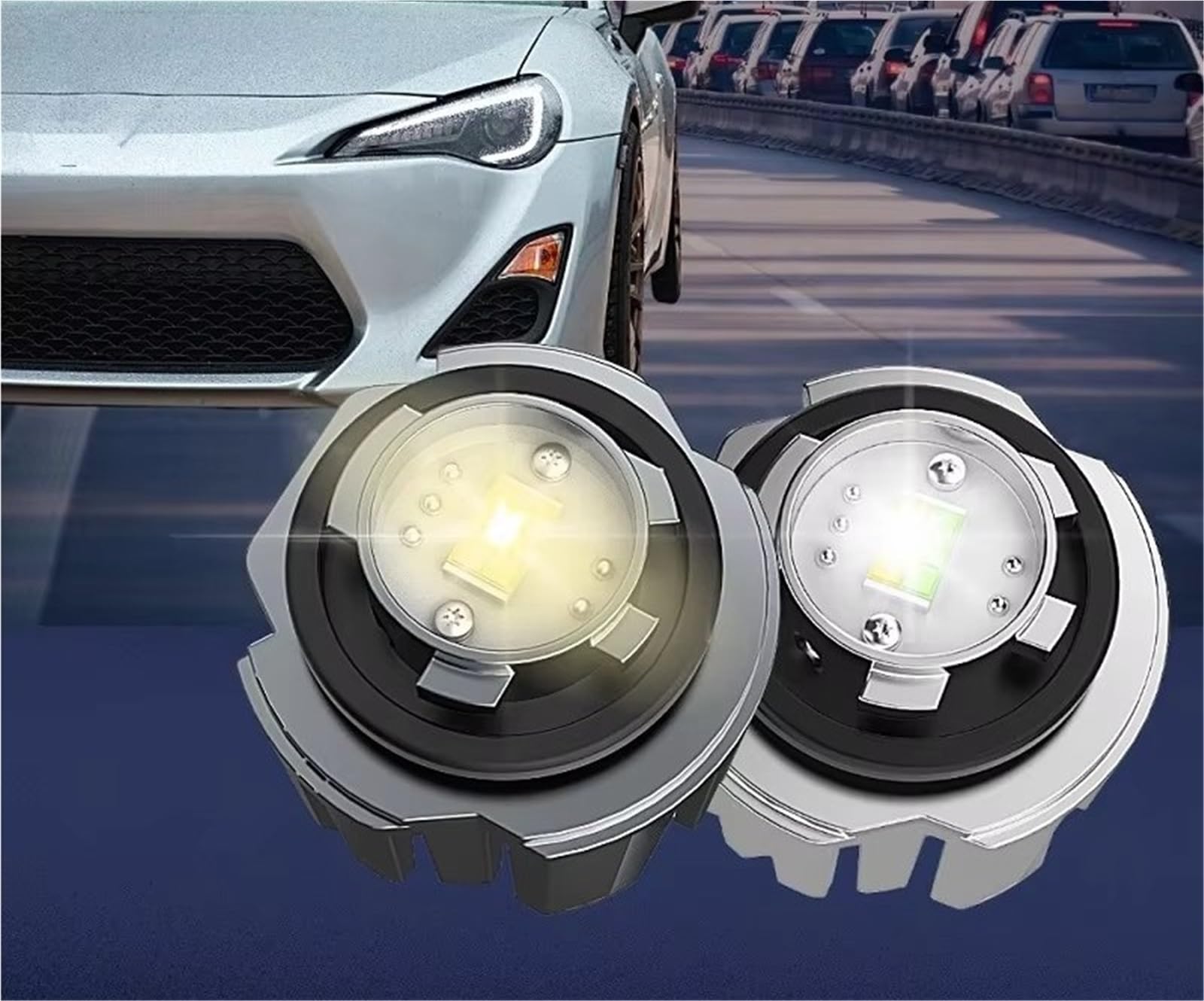 Fendinebbia Per Auto A LED L1B LW5B Lampada Di Retromarcia Bianca Gialla Lampadine Per Plug And Play Per Toyota Fanali Fendinebbia(White and Yellow)