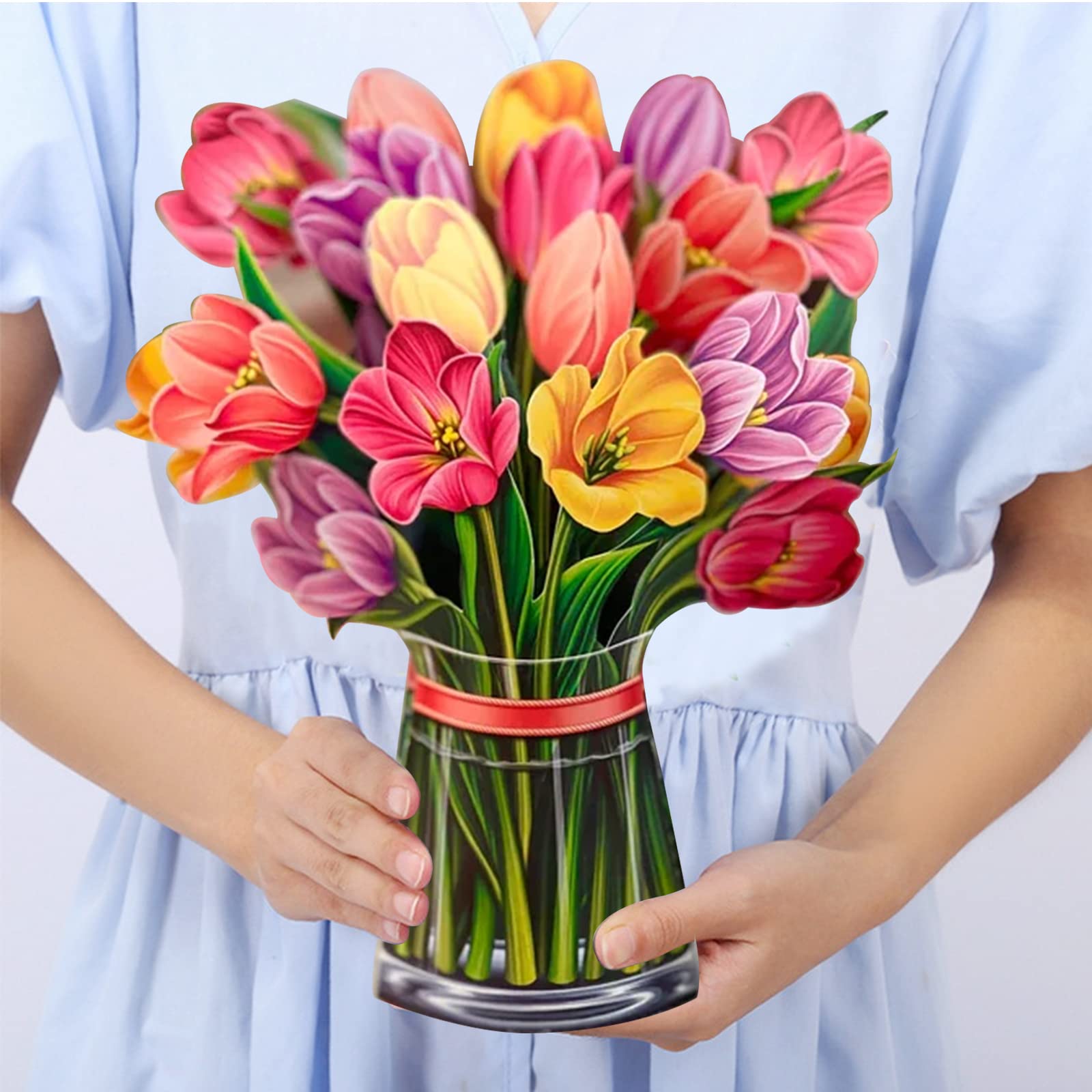 Biglietti pop-up di carta Freshcut, bouquet di fiori di carta