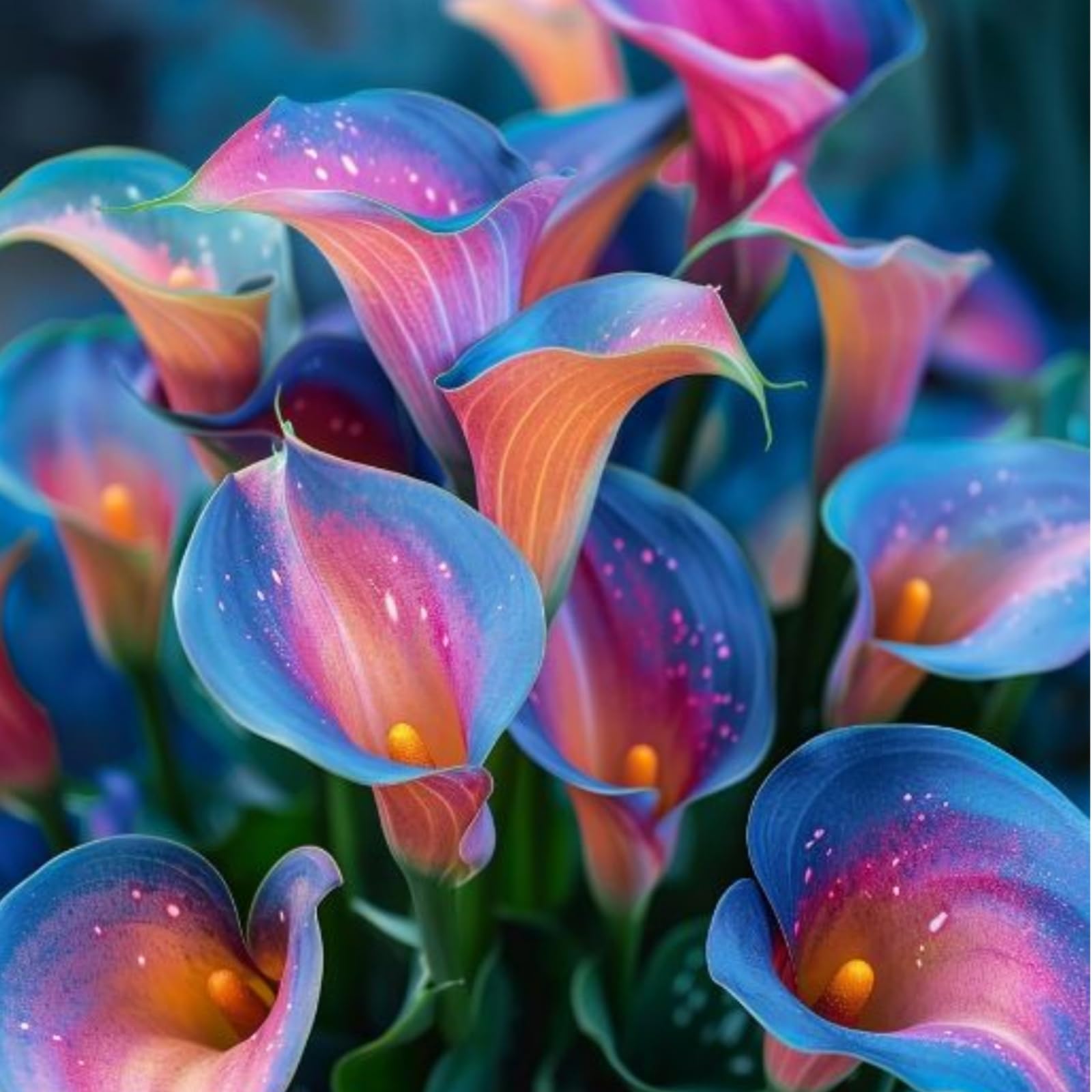 Calla Lily Bulbs.Strong Plants that Grow Well Mix Golden Jade Carving Feels Beautiful-5 Bulbs-B