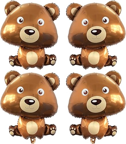 Globos de oso grande, globos de oso del bosque para temática de safari en la selva, decoraciones de fiesta de cumpleaños para niños