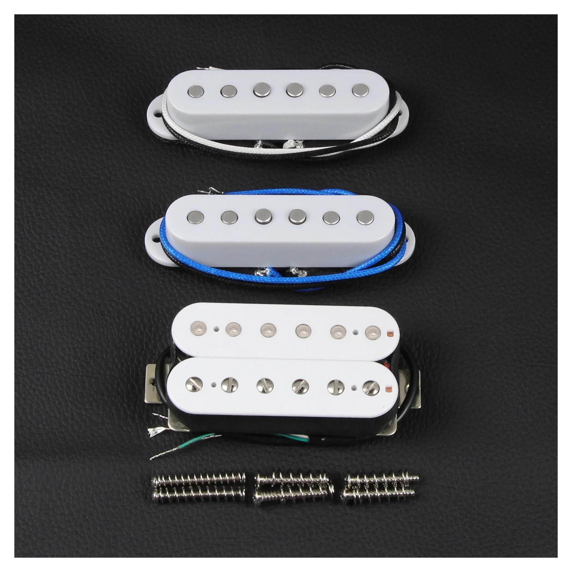 Alnico 5 Interleaved Pole Und High Output Gitarren Elektro Tonabnehmer SSH Kit Weiß