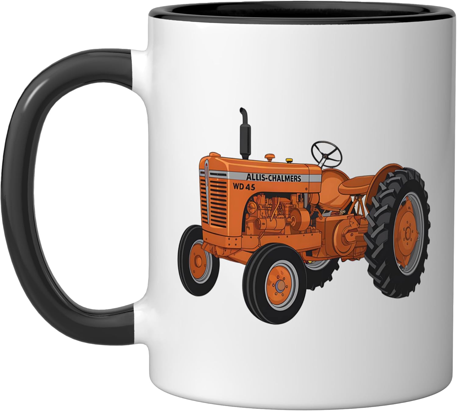 Vintage Allis-Chalmers WD 45 Classic Tractor Ceramic Mug, Black/White