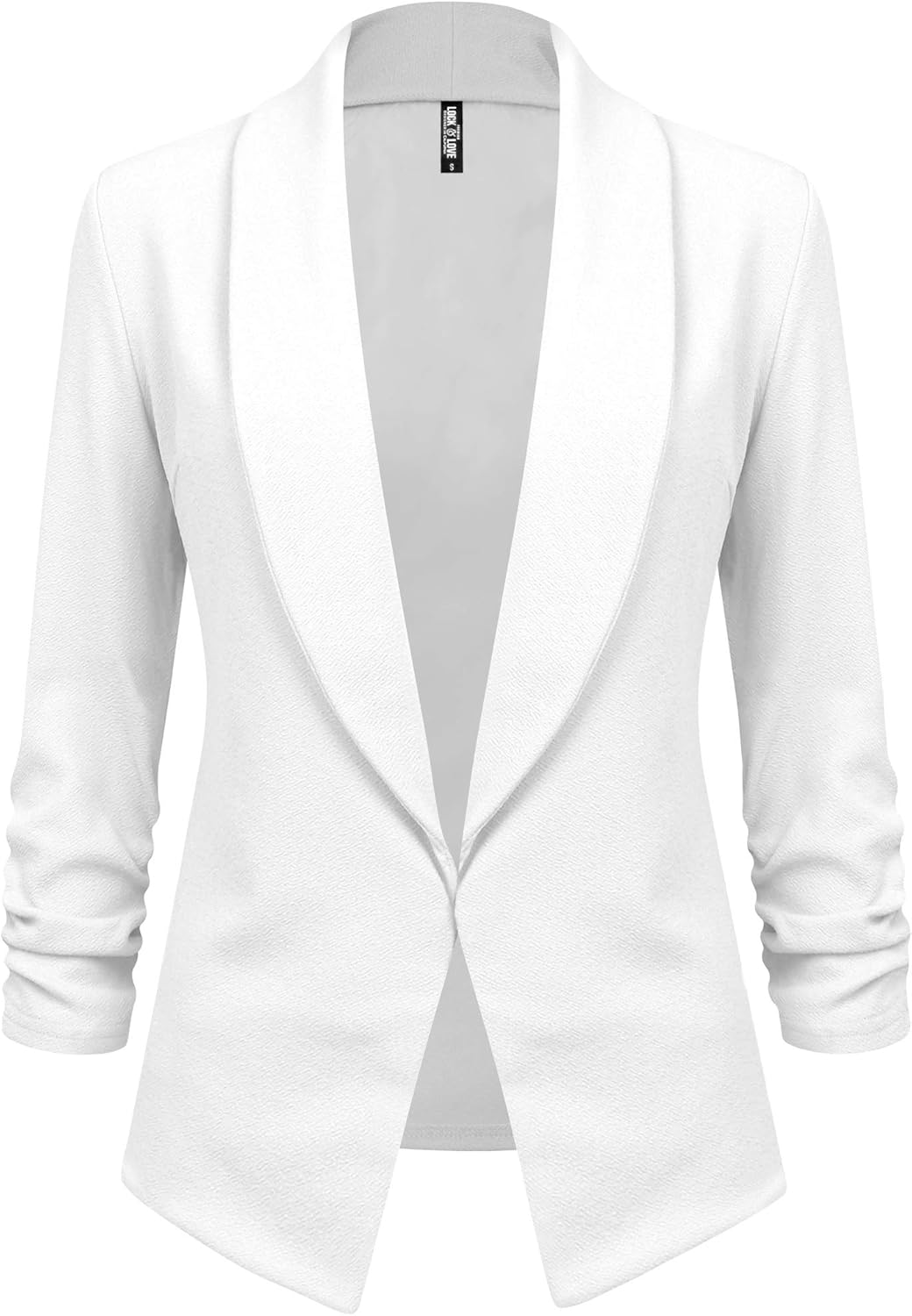 Lock and Love Women 3/4 Sleeve Blazer Open Front Cardigan Jacket Work Office Blazer at  Women’s Clothing store