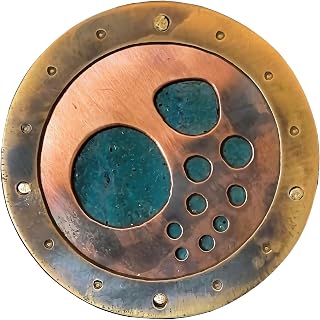 Handcrafted Jewelry Impenetrable Universe Aged Copper Necklace Medallion Oxidized Green Adjustable Leather Pendant Gift for Women and Men