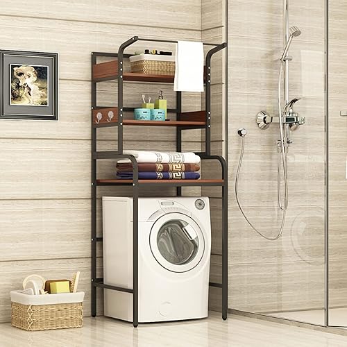 Miniatura 7 de Usknxiu Estante para lavadora, organizador de balcón, estante multifuncional de almacenamiento de suelo para cocina y baño, estante de ajuste para