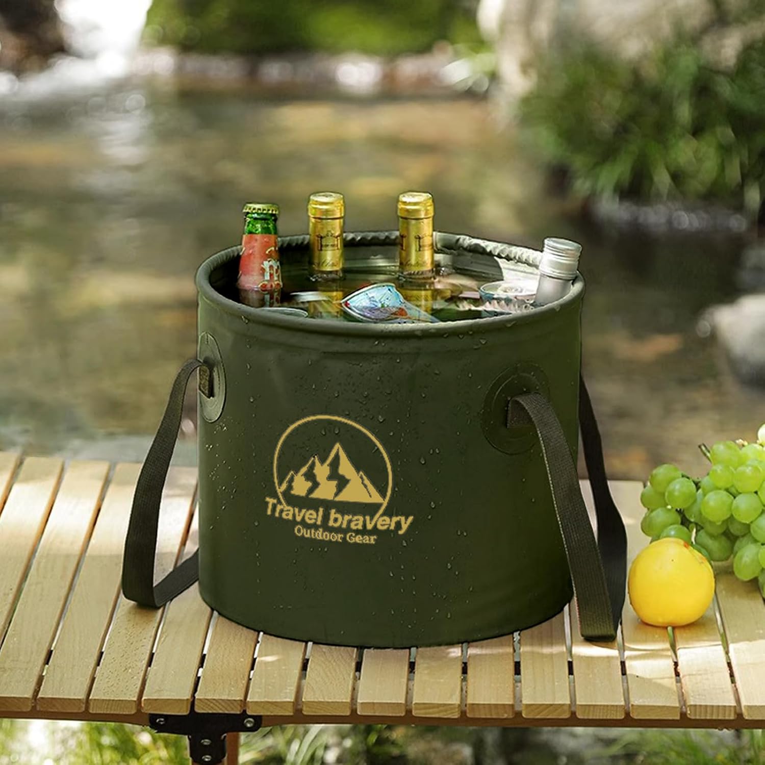 Collapsible Bucket 5 Gallon Container Folding Water Bucket Portable Outdoor for Travelling Camping Hiking Fishing Gardening Buckets, 20L