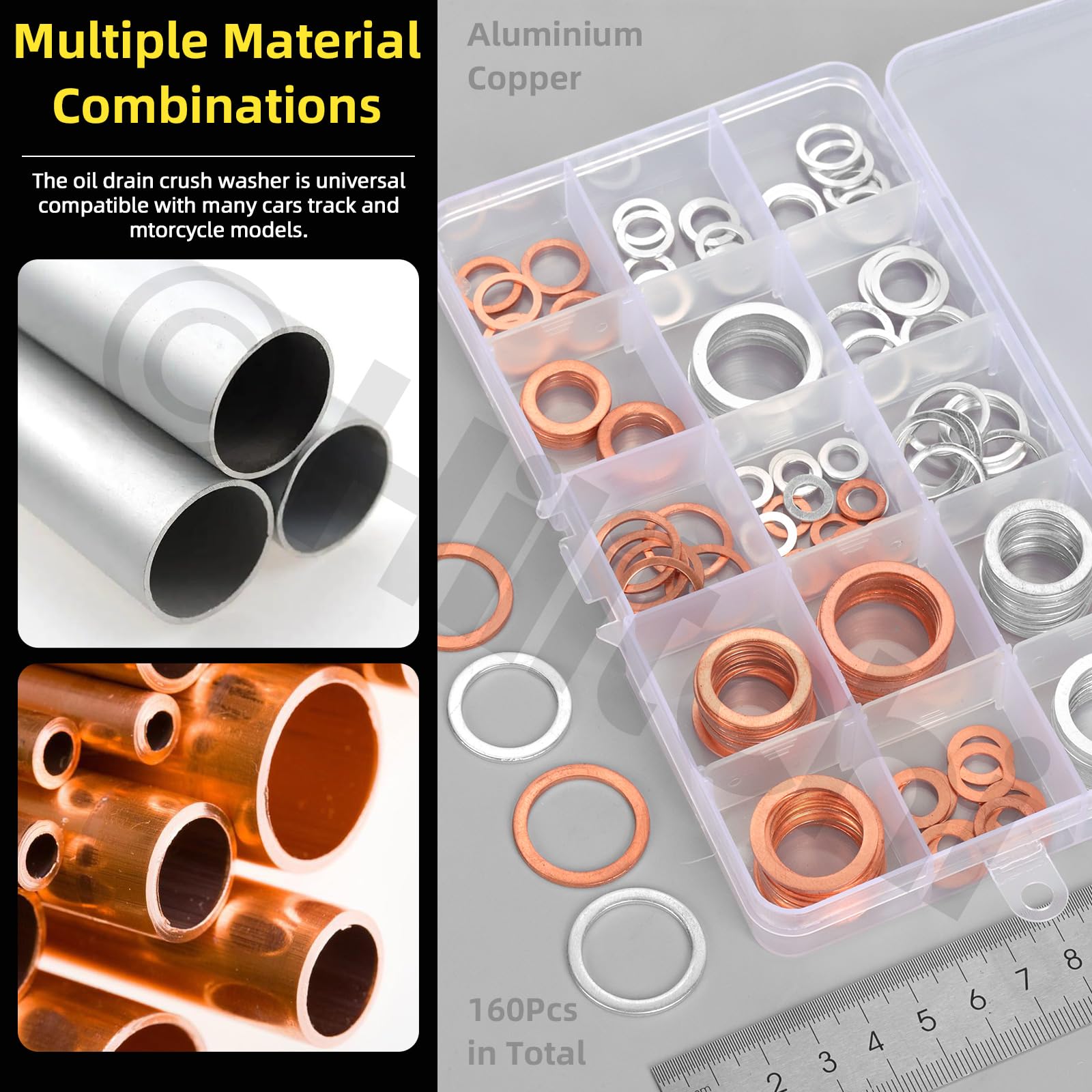 O-Ring Oil Drain Plug Copper Crush Washer Seal Kit Heavy Equipment