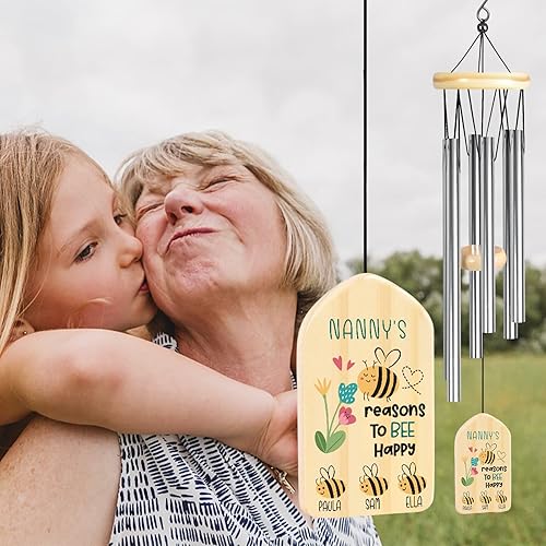 Miniatura 109 de Regalos personalizados para abuelas, campanillas de viento, regalos para abuela, regalo perfecto para el día de la madre, cumpleaños, Acción