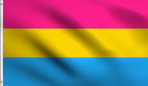 DMSE Pride Series - Bandera de 2 x 3 pies, 100 % poliéster, 100 % poliéster, bandera 100D resistente a los rayos UV (2 pies x 3 pies pansexual)