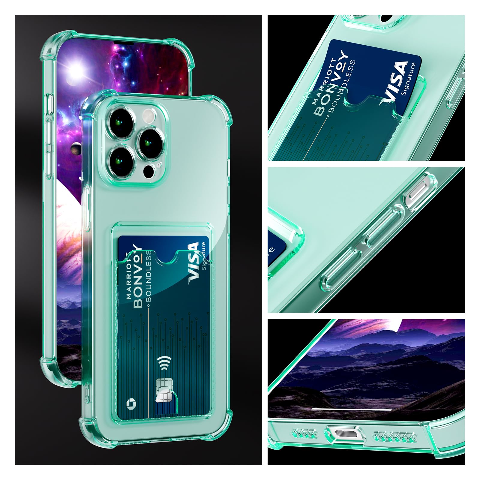 AKABEILA Cover per iPhone 6S Plus/6 Plus Custodia Trasparente con Porta Carte Morbida Silicone Sottile TPU Anti Ingiallimento Slot per Schede Portafoglio Cover Protettiva 5.5 Pollici