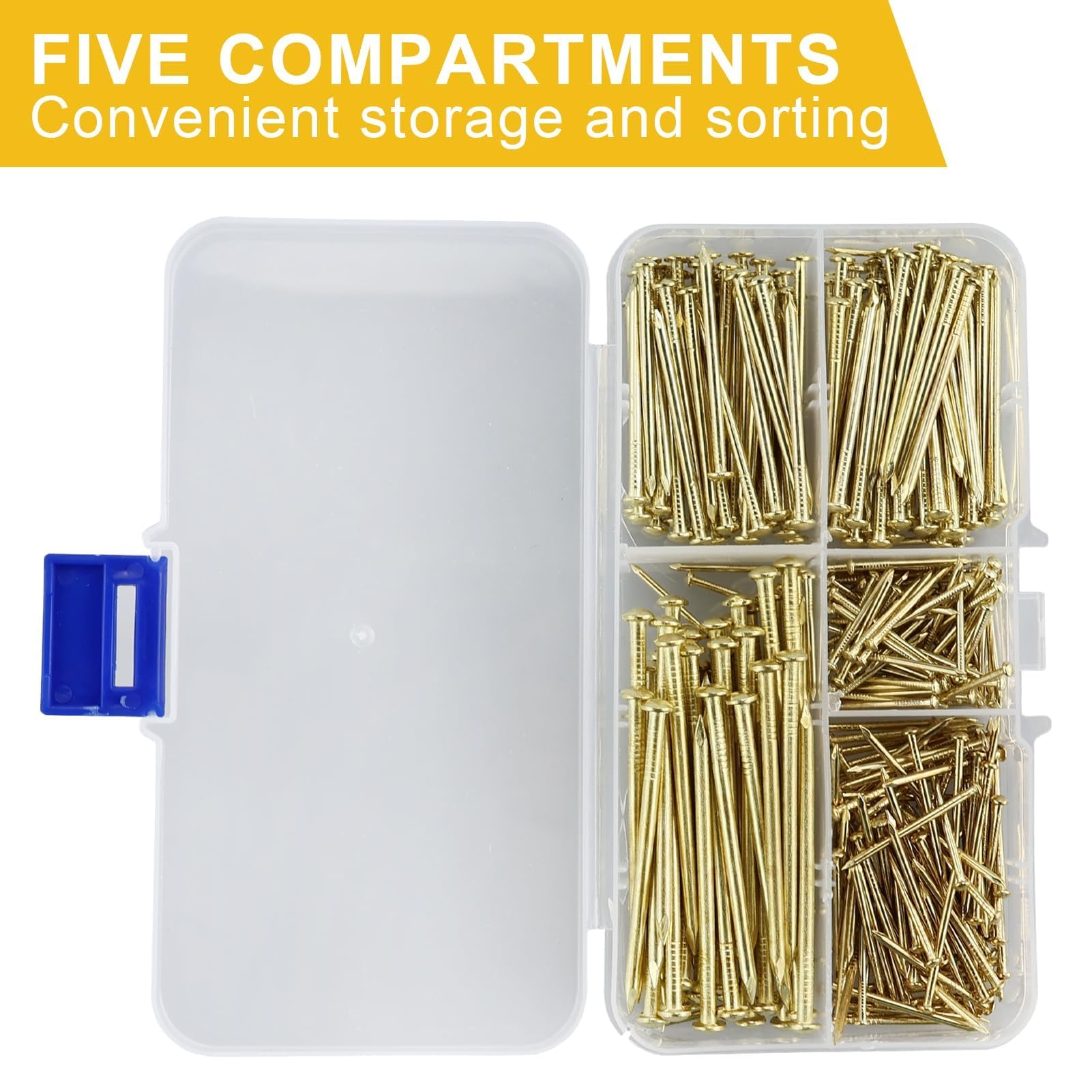 Clous En Laiton, 100 Pièces Clous En Or à Tête Ronde, épingles Murales En Laiton 10 Mm 15 Mm 18 Mm 22 Mm, Clous En Laiton Pour Meubles Pour Bois, Pour Suspendre