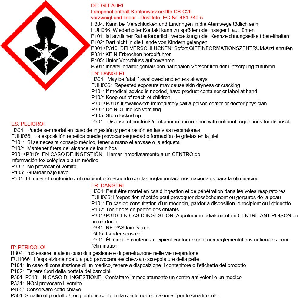 Aceite para la Lámpara Neutro Claro Lámpara Antorcha Linterna 1-24 Litro, Número:12 L