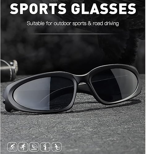 Miniatura 5 de ADE WU Gafas de sol de moda envolventes para mujeres y hombres, gafas de sol deportivas y2k de moda, gafas de sol futuristas