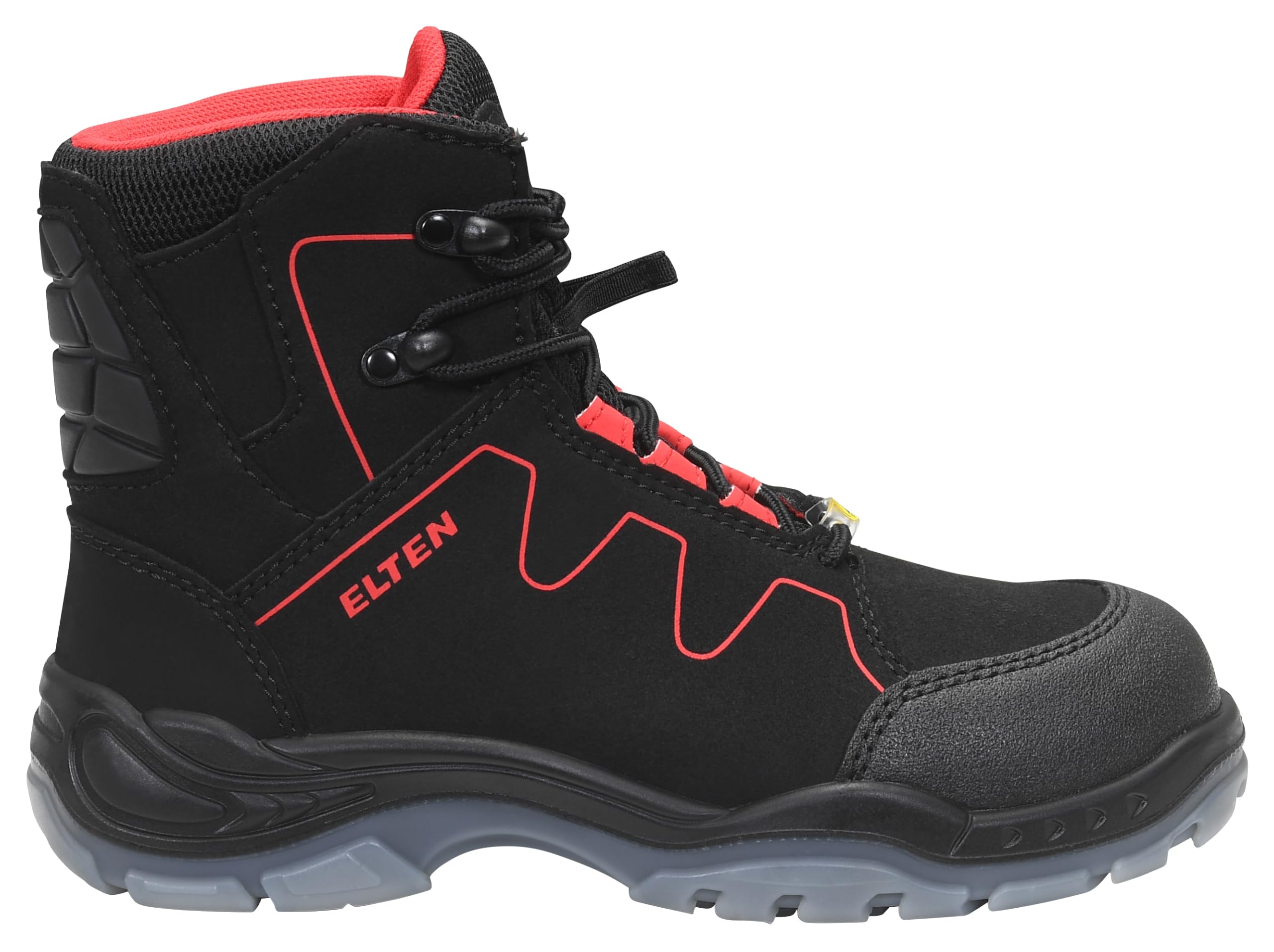 ELTEN GRANT Red XW Mid ESD S2 | Sicherheitsschuhe für Damen & Herren, Stahlkappe, extra weite Passform, leicht, atmungsaktiv