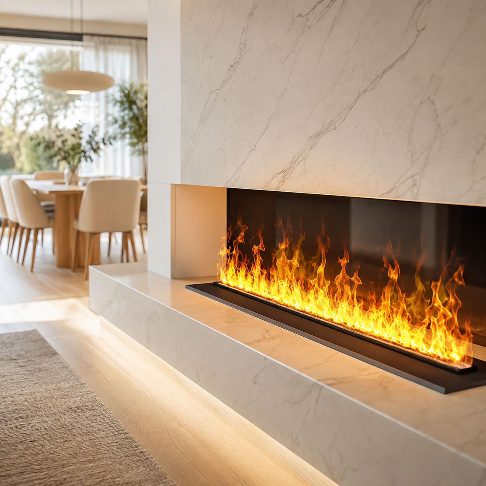 Wasserdampf-Kamin 3D mit Zerstäubungsflamme, Elektrischer Kamin