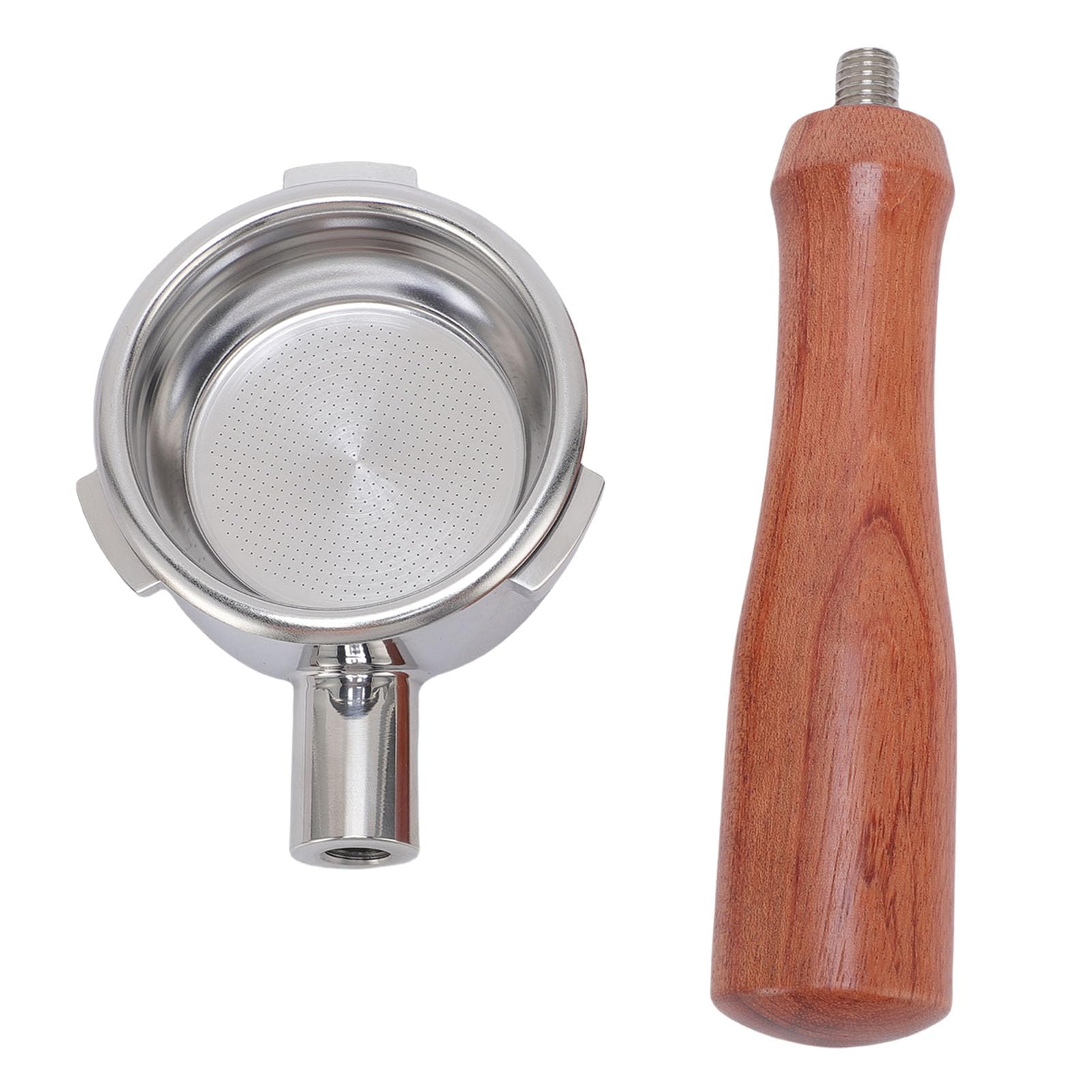 Portafiltro Universal de 3 Orejas, Filtro de café sin Fondo de 58 Mm con de Madera para Entusiastas de Gemilai