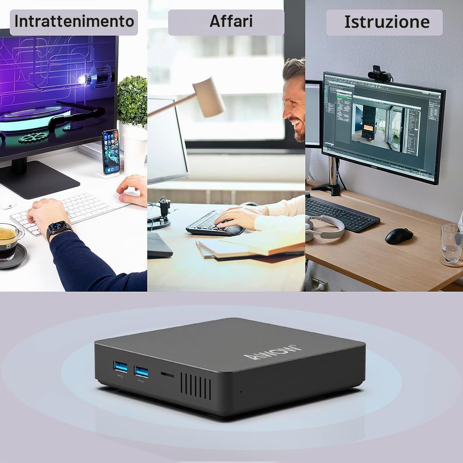 AWOW Mini PC Windows 10 Pro 6 GB RAM 64 GB SSD, Mini Desktop Computer Celeron N3350 CPU (Up to 2.4 GHz), Micro Computer TX33 Micro PC Support M.2 SATA SSD/Dual Wi-Fi /BT4.2 /HDMI/VGA