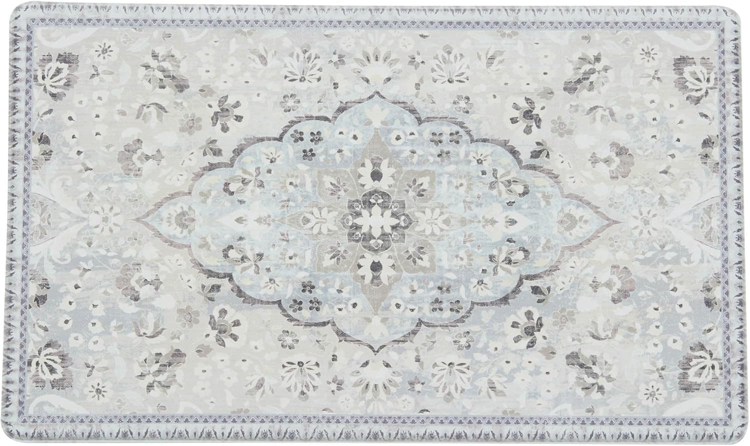 Vintage Comfort Anti Fatigue Kitchen Mat - 1/2 Inch Thick Cushioned Kitchen Floor Mat or Standing Desk Mat - Waterproof, All Day Comfort, Decorative Rugs (20" x 39", Vintage Green Floral)