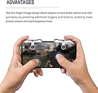 Vista 5 de MECCANIXITY Gaming Trigger Mobile Game Controller 1 Pair E9 Fire Keys Alloy Universal for 4.7-6.5 Inch Cell Phone