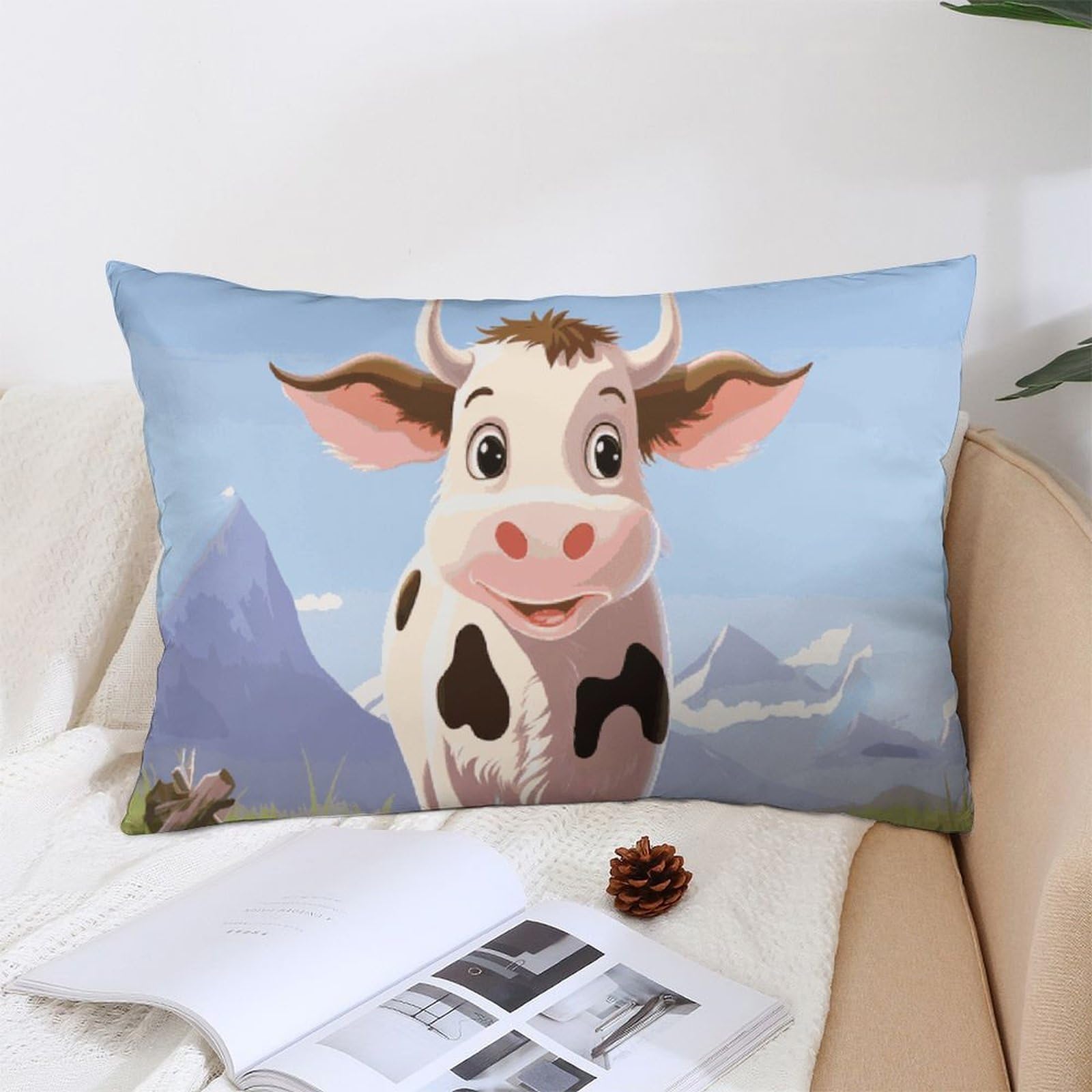 NTVOWPZO Decoration Throw Pillow Covers 12 "x20 Pillowcases Covers Cow Milk Soft Pillowcases Modern Farmhouse Home Decor Sofa Cushions Covers for Couch Bed Living Room
