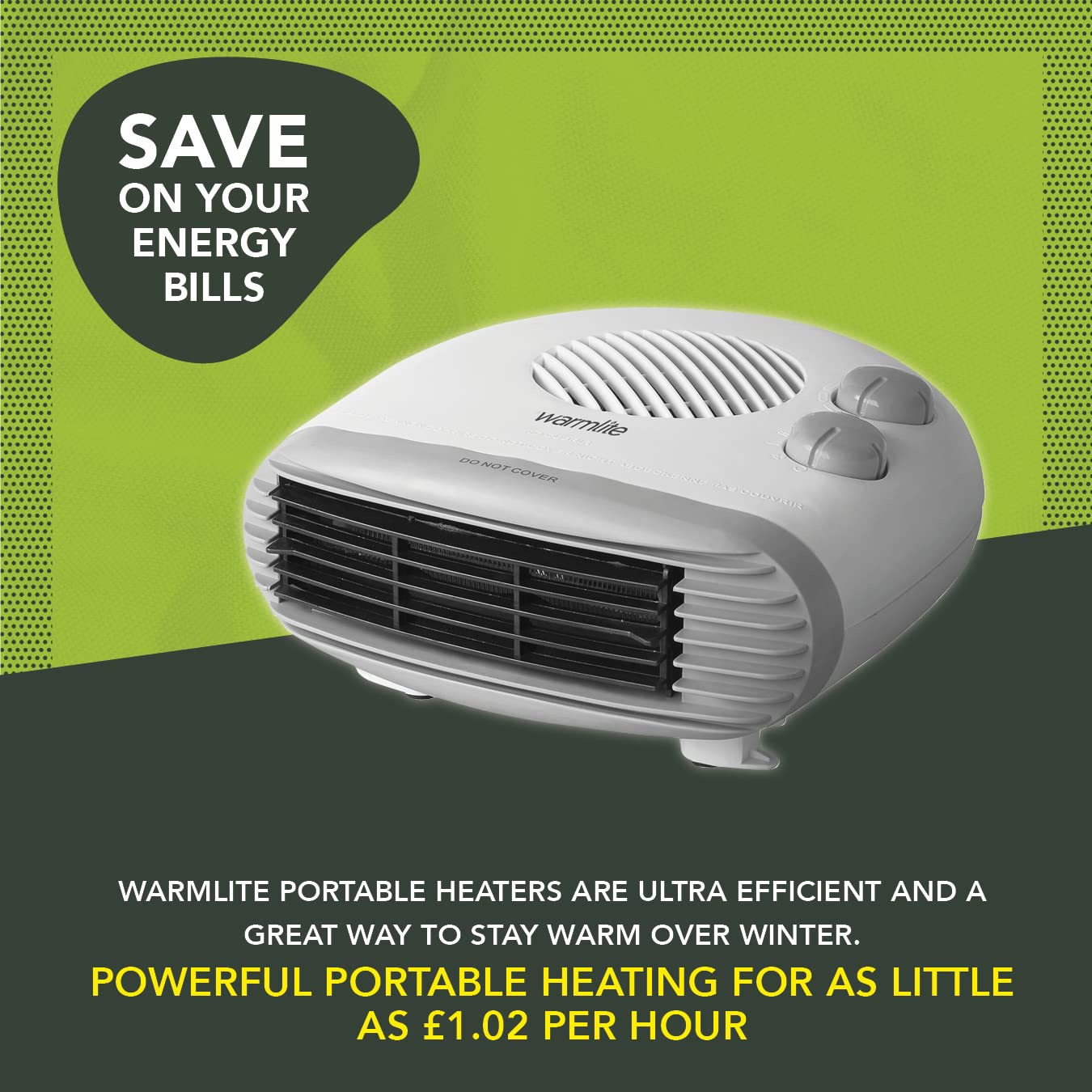 Warmlite WL44004 Portable Flat Fan Heater with 2 Heat Settings and Overheat  Protection, 2000W, White : Amazon.co.uk: Home u0026 Kitchen