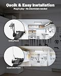 Linkable LED Shop Lights 2 Pack, 100W 15000LM Garage Light 6000K | Plug-in, Built-in Outlet, Aluminum Housing, 9.84 FT Power Cord, for Garage, Workshop
