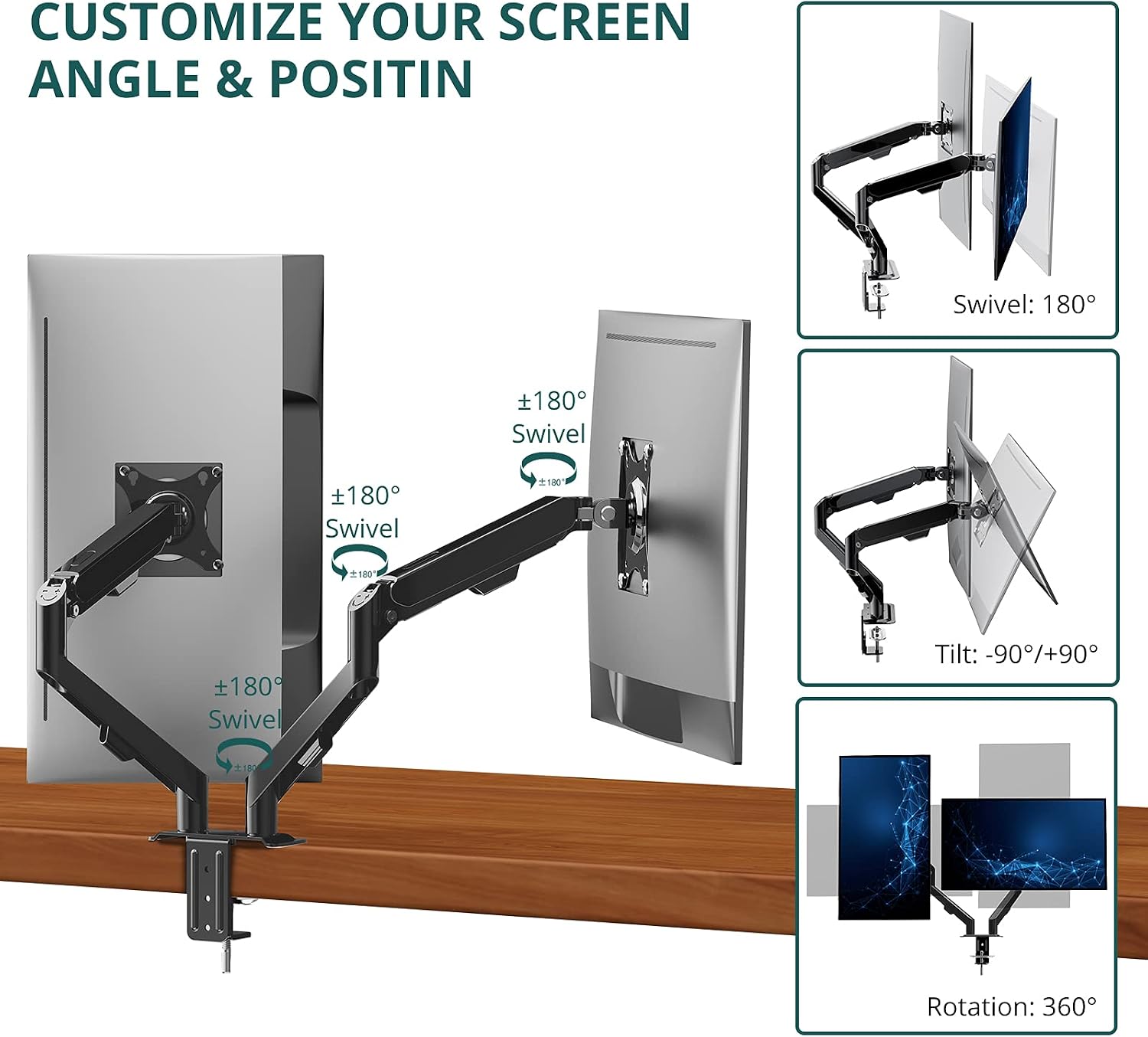 Buy ATUMTEK Dual Monitor Mount Stand 