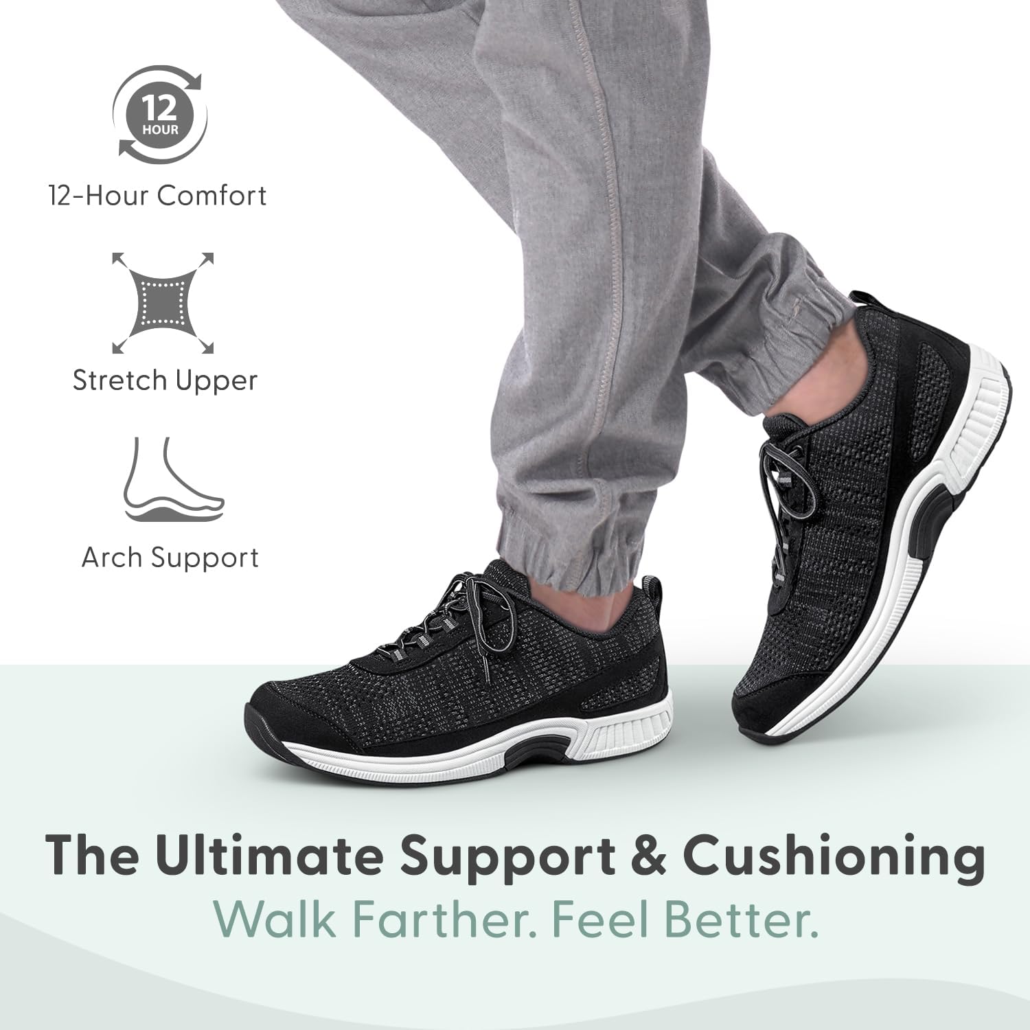 Orthofeet Men's Orthopedic Knit Lava Sneakers - Image 2