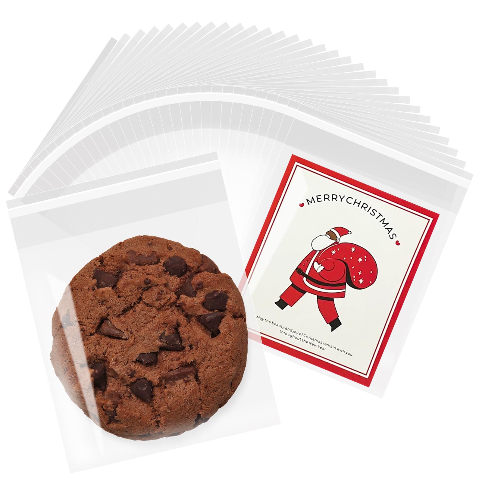 LINMAGCO 200 Pcs Cellophane Bags 3.5x3.5 Inches Self Adhesive, Clear Resealable Cookie Bags for Packaging for Gift Wrapping,Dessert,Bakery, Chocolate,Party Favo, Holiday Packaging — image 1
