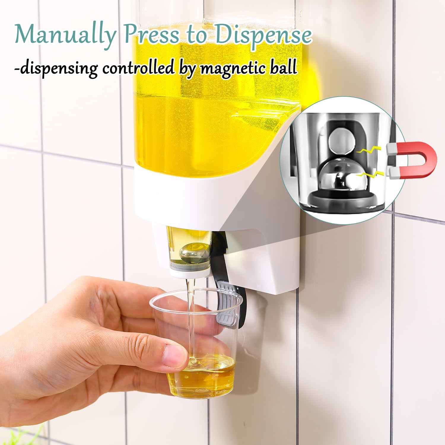 ZOBONETI 30.5OZ Automatic Mouthwash Dispenser for Bathroom, Wall Mounted Mouth Wash Dispensers, Hanging Mouthwash Holder for Adults/Kids - Image 3