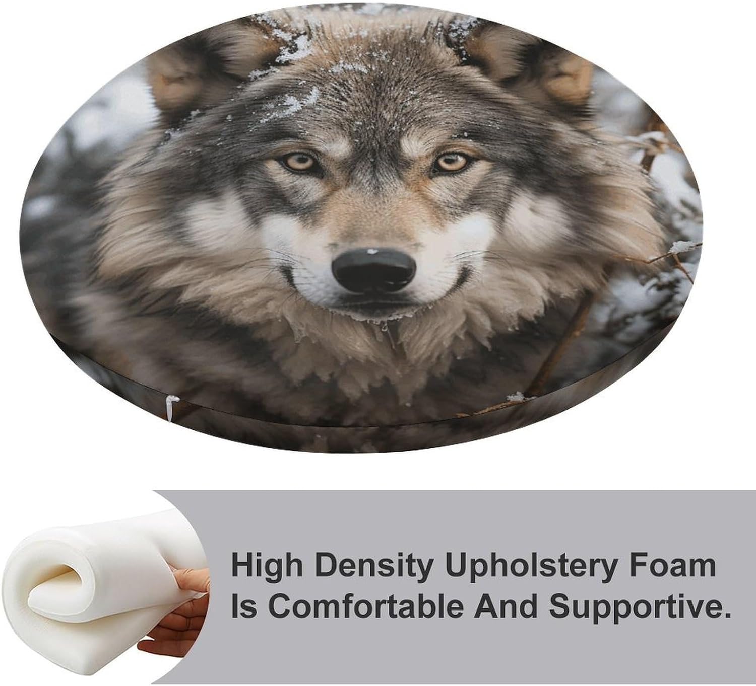 Lmage of Wolf in The Snow Chair Cushions Floor Pillow Chair Pad