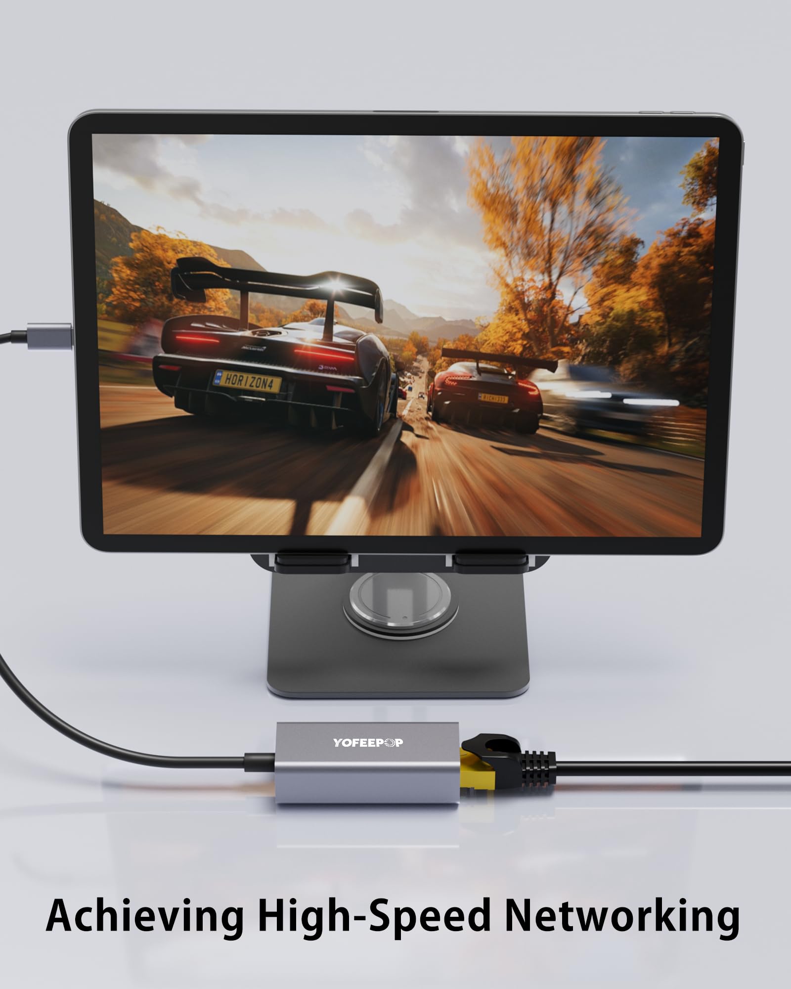 USBC to Ethernet Adapter, Gigabit Network Adapter, 1000Mbps LAN Ethernet to USB C Compatible with iPhone 15/16/17,MacBook Pro/Air,iPad Pro,Mac — view 6