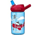 CamelBak Eddy+ Kids Bite Valve Straw Tritan Renew Water Bottle Airplane Bandits, 14oz
