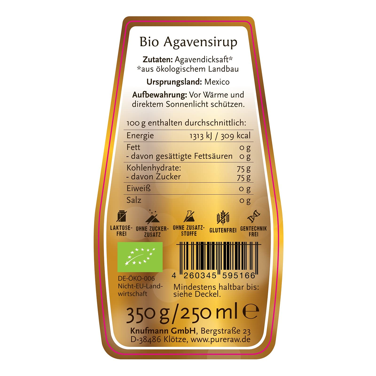 Agavensirup / Agavendicksaft (Bio Vegan) Natrliche Se Ohne  Zucker-Zusatz, Flssiger Zuckerersatz - Natural No-Added-Sugar Agave Syrup  | PureRaw Agaven-Sirup Hell 750ml (=3x 250ml) : Amazon.de: Lebensmittel &  Getrnke