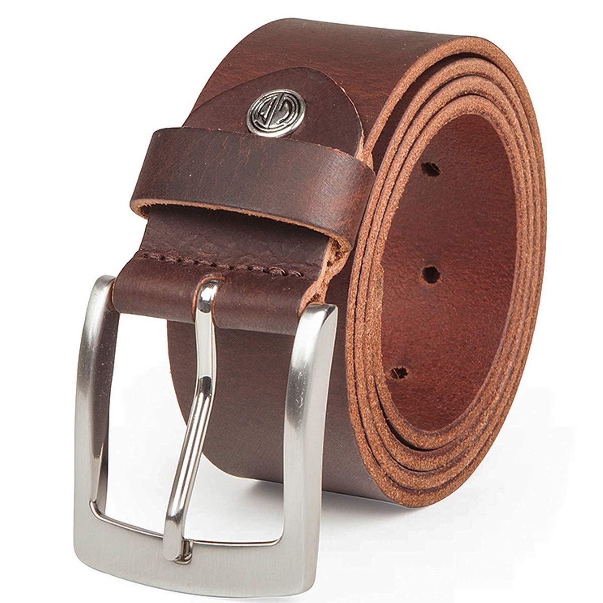 Ceinture Homme Vintage Accessoires Lindenmann - Cuir Marron Taille 34 - état Très Bon