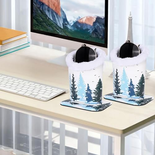 Miniatura 7 de Megrez Soporte de cristal forrado de felpa de cuero PU con base magnética