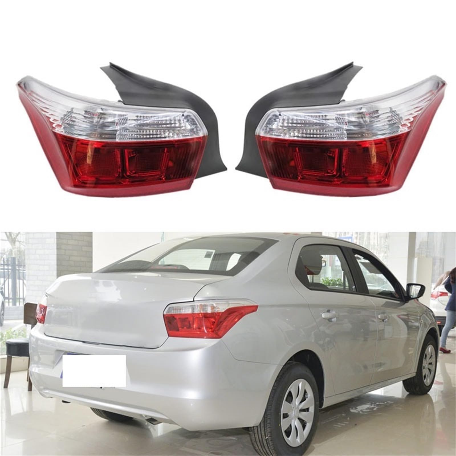 Auto Rücklicht Blinker für Signal Bremse Lampe Gehäuse Ohne Birne Für Citroen C-Elysee für Limousine 2014-2016 Auto Rückleuchte(No bulb,Left)