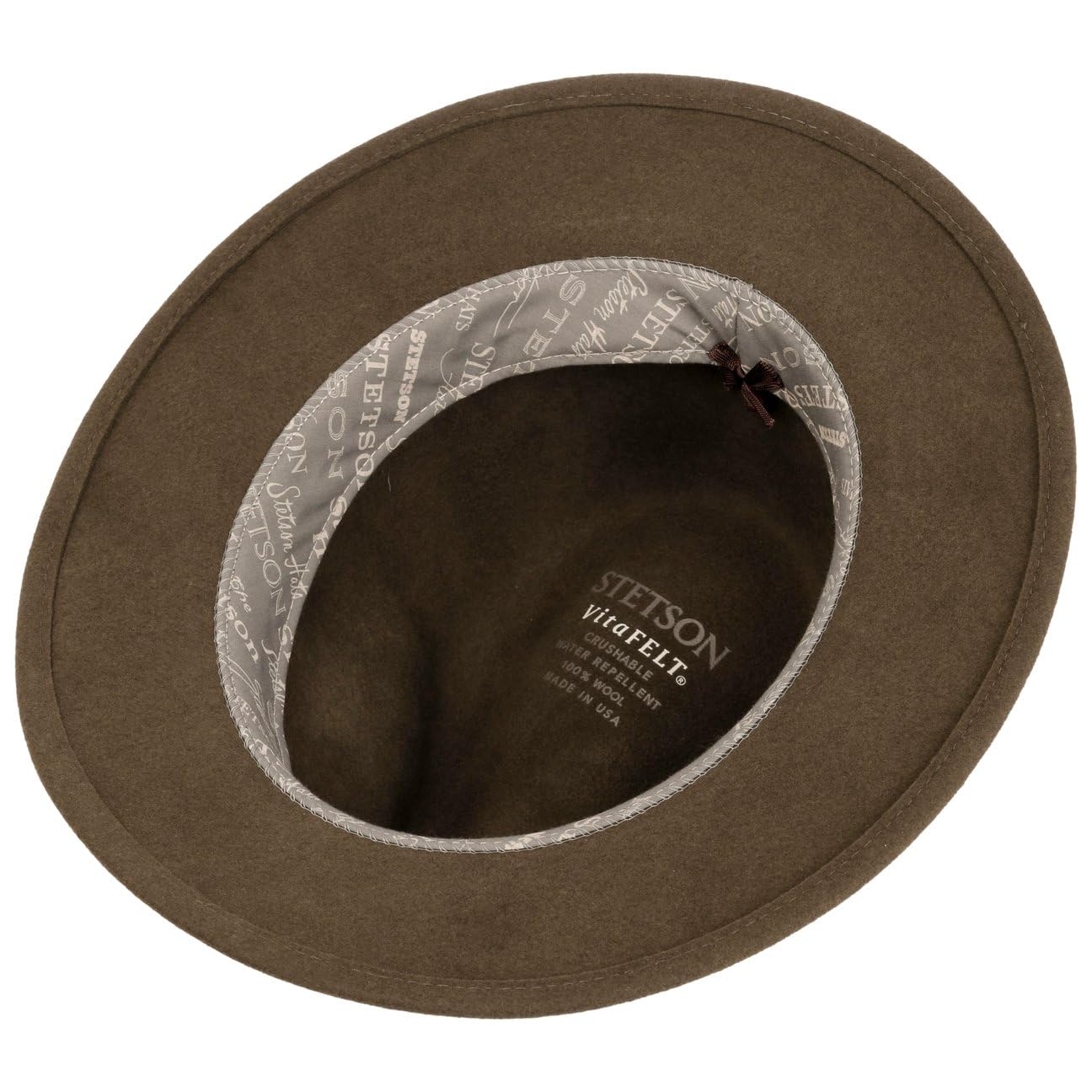 Stetson Sombrero VitaFelt Rutherford Hombre - Made in USA Traveller de Lana con Banda Piel Verano/Invierno Primavera Verano Otoño Invierno