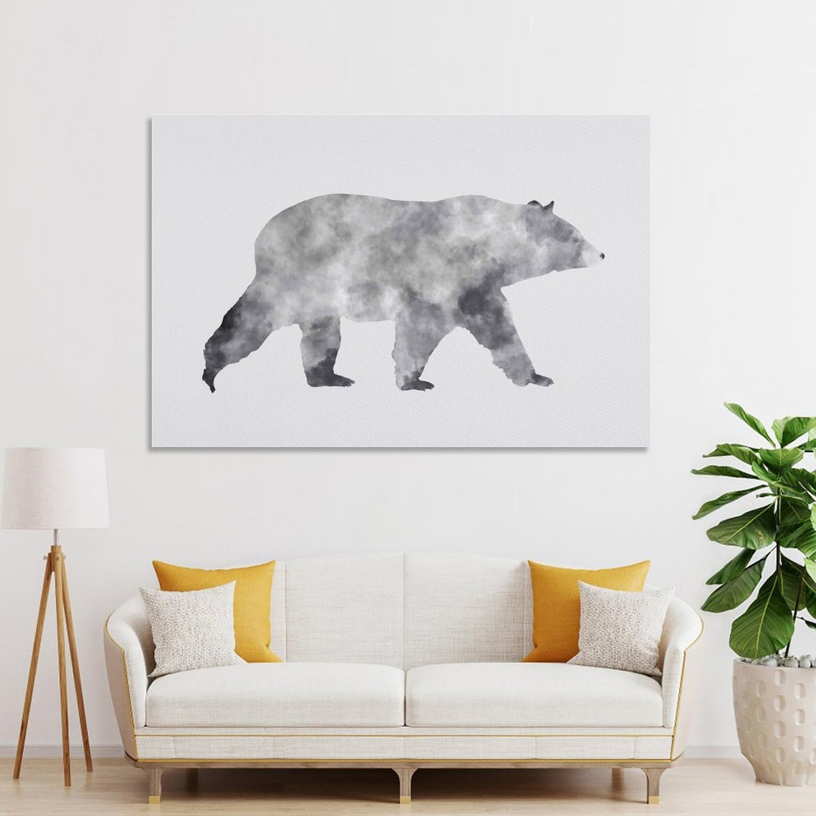 Junmoney The Bear Wall Art Print, 24x36inch(60x90cm), for Living Room, Bedroom, Office Or Hallway, Canvas Wall Art That Fits Changing Layouts